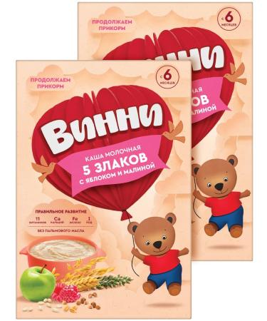 Winnie Porridge Children's Dairy Greetings Yabba raspberry from 6m 200g 2pcs