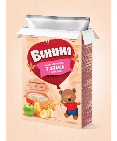 Winnie Porridge children's milk 3 cereals fruits with 6m 200g 2pcs - Buy Online on GoSupps.com