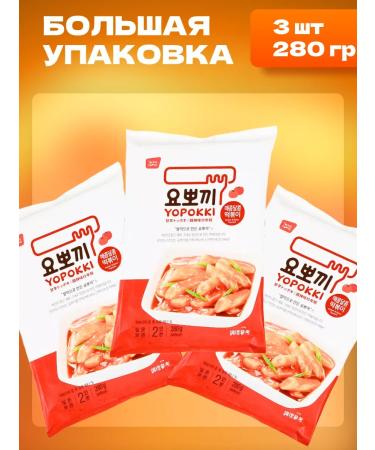 YOPOKKI Rice sticks tokopoks Korean sweet-hot 280 g 3 pcs - Buy Online on GoSupps.com