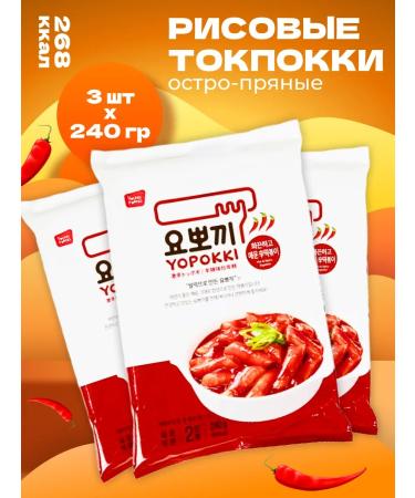 YOPOKKI Rice sticks tockkeys Korean spicy-spicy 240 g 3 pcs