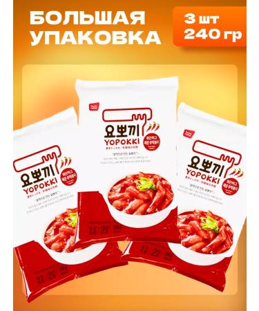 YOPOKKI Rice sticks tockkeys Korean spicy-spicy 240 g 3 pcs - Buy Online on GoSupps.com