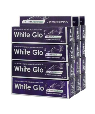 white glo Toothpaste whitening 2B1 with a rinseum 12 pcs