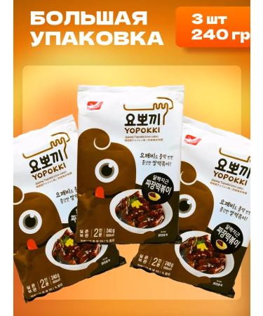YOPOKKI Rice sticks of Korean tokopocyes with chazhzhan sauce 240g 3pcs - Buy Online on GoSupps.com