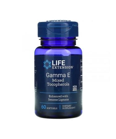 Life extension Vitamin E mixture of Tocopherols Gamma E Gamma E 60 capsules - Buy Online on GoSupps.com
