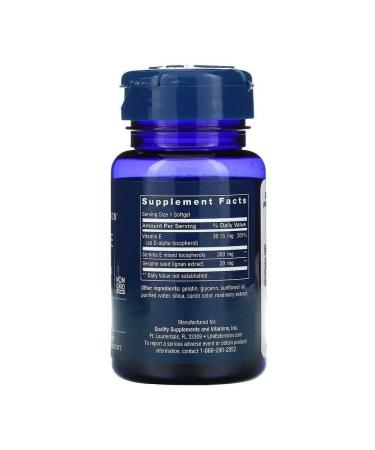 Life extension Vitamin E mixture of Tocopherols Gamma E Gamma E 60 capsules - Buy Online on GoSupps.com