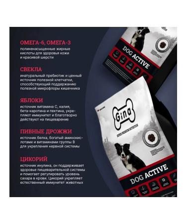 Gina Dry food for active dogs chicken rice 7.5 kg - Buy Online on GoSupps.com