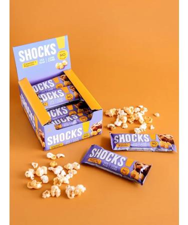 SHOCKS Bangs without sugar Karamel popcorn 12pcs 35 g - Buy Online on GoSupps.com