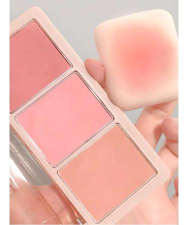 LUCKYBOOM Palette blush for face mature dry compact blush 3 in 1 - Buy Online on GoSupps.com