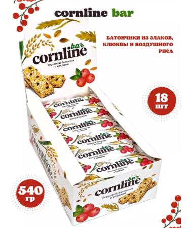 KDV Cornline Baton from whole cereals and with a cranberry 18pc of 30g - Buy Online on GoSupps.com