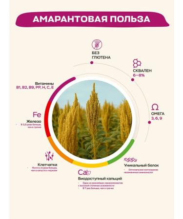 Amarancho Whole grain groats amaranth without gluten premium 600 g - Buy Online on GoSupps.com