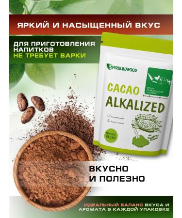 Spirulinafood Cocoa powder Alkalized natural 500 grams - Buy Online on GoSupps.com