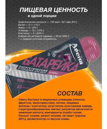 Arena Energy gel with caffeine plum 4 pieces - Buy Online on GoSupps.com