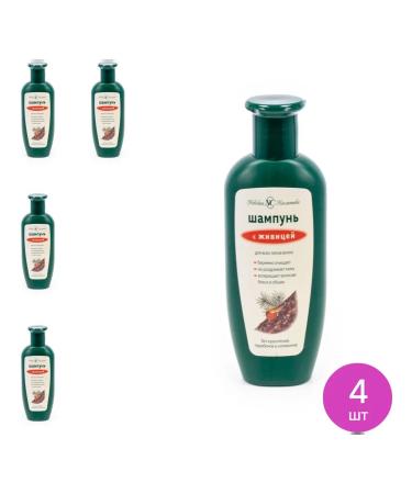 Nevskaya Cosmetics Women's hair shampoo with a gum 250ml 4 pcs