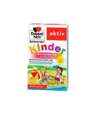 Doppelherz Vitamin D3 Kinder from 3 years old green apple 30 pcs