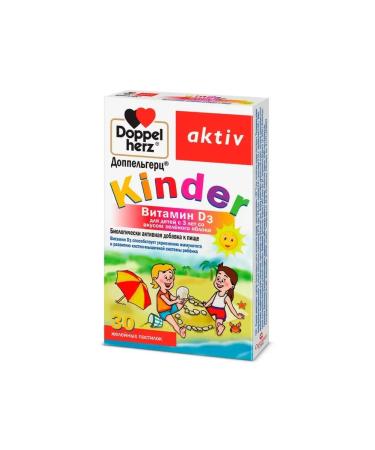 Doppelherz Vitamin D3 Kinder from 3 years old green apple 30 pcs - Buy Online on GoSupps.com
