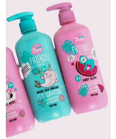 7DAYS Children's hair shampoo and shower gel set 2pcs 800ml - Buy Online on GoSupps.com
