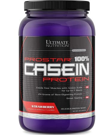 Ultimate Nutrition Casein Protein Prostar 100% CASEIN 907g strawberries - Buy Online on GoSupps.com