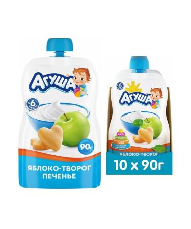 AGUSHA Puree children's fruit apple-rod-floodplain 90g 10 pieces - Buy Online on GoSupps.com