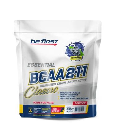 Be First Amino acids BCAA 2-1-1 powder 450 grams blackberry - Buy Online on GoSupps.com