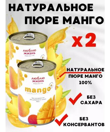 UKM FOOD Mango puree 100% natural without sugar 2 jars