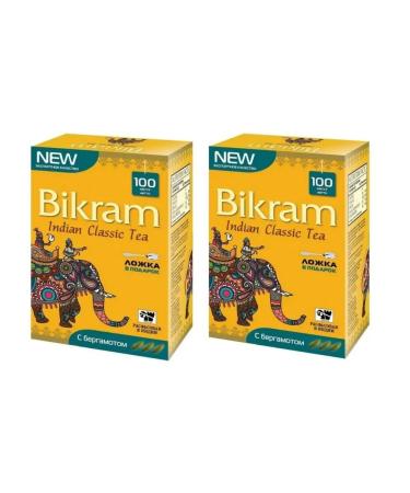 Tea "Bikram" black with bergamot 100 grams-2 packaging