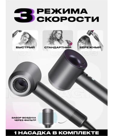 Super hair dryer Professional hair hair dryer with 1st nozzles and ionization - Buy Online on GoSupps.com