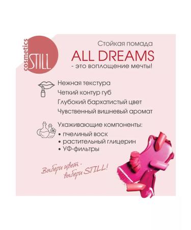 still Persistent lipstick All Dreams 168 matte moisturizing - Buy Online on GoSupps.com