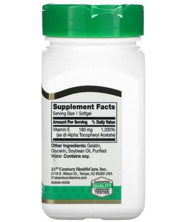 21st Century Vitamin E capsule 400 IU 110 pcs - Buy Online on GoSupps.com
