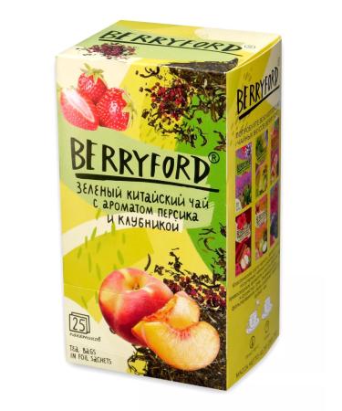 BERRYFORD Tea green peach and strawberries 25 pack