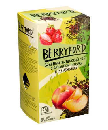 BERRYFORD Tea green peach and strawberries 25 pack - Buy Online on GoSupps.com