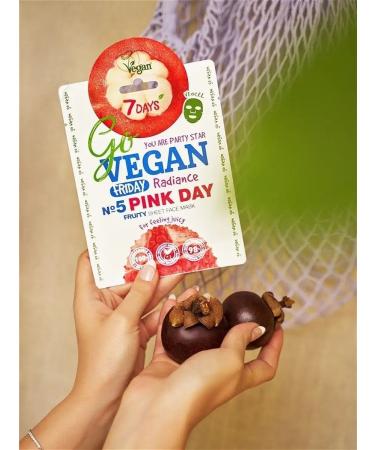 7DAYS Organic Cosmetics GO VEGAN Friday Restorative Fabric Face Mask 3 pcs. - Buy Online on GoSupps.com