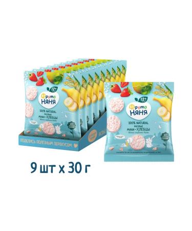 Frutonyanya Mini-Khlebits rice apple strawberries banana 30g (9 pcs)