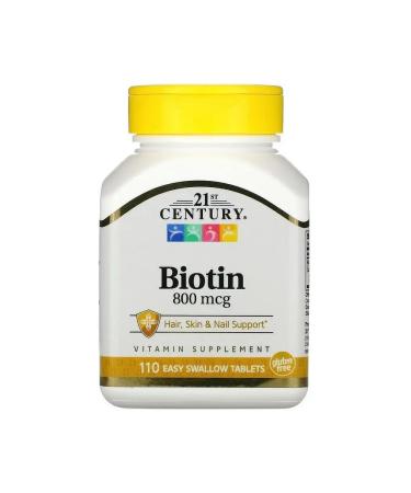 21st Century BIOTIN 800 mcg dietary supplement 110 tablets