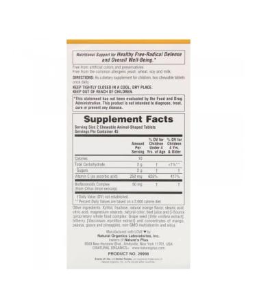 NaturesPlus Vitamins for children with vitamin C 90 chews. - Buy Online on GoSupps.com