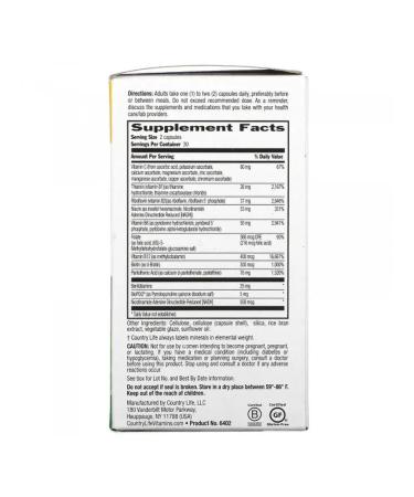 Country Life Complex-b Coenzym Advanced 60-120 vegetarian capsules - Buy Online on GoSupps.com