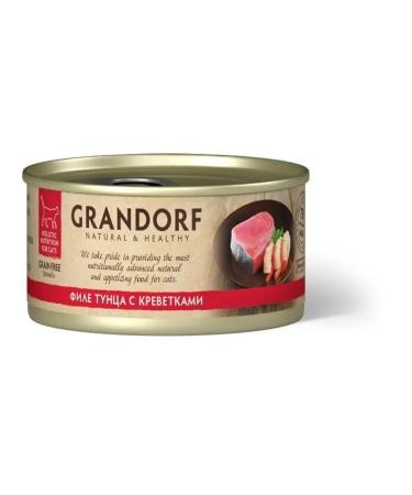 Grandorf Canned food for cats tuna with shrimp 70g x 12pcs - Buy Online on GoSupps.com