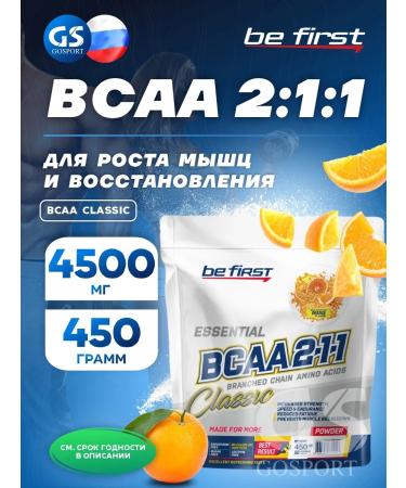 Be First BCAAA BCAA Classic amino acid powder 450 g orange
