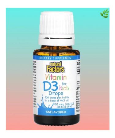 Natural Factors Vitamin D3 D3 in drops for children 15 ml - Buy Online on GoSupps.com