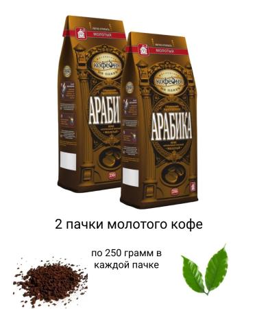 Moscow Coffee Shop on Shares Coffee ground manual man transference arabica 250 grams 2 pieces
