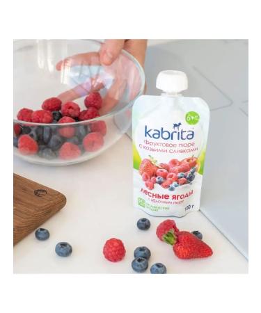 Kabrita Puree forest berries with goat cream 6 pcs - Buy Online on GoSupps.com