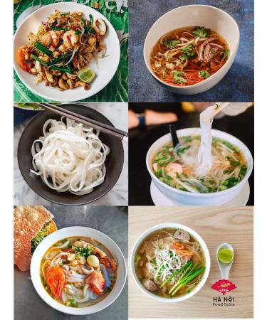Ha Noi Food Store Rice noodles phra Bo soup and fried dishes 2 pcs 500 grams - Buy Online on GoSupps.com