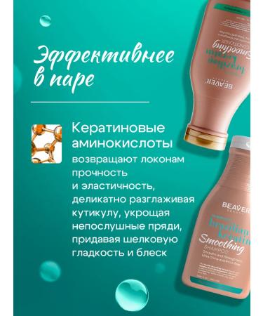 Beaver Shampoo and hair balm with keratin 350 350 ml - Buy Online on GoSupps.com