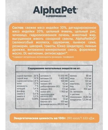 AlphaPet Feed for dogs of small breeds dry alfapet turkey 500g - Buy Online on GoSupps.com
