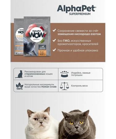 AlphaPet Dry cat food for sterilized turkey 1.5 kg - Buy Online on GoSupps.com