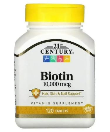 21st Century BIOTIN 10 000 for hair vitamins B7 120 tab - Buy Online on GoSupps.com