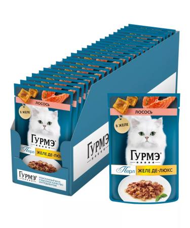 Gourmet Cat food for moist pearl peel de luxury salmon 75 g 26 pcs - Buy Online on GoSupps.com