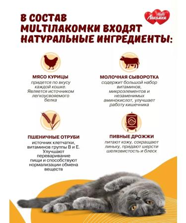 MultiLakomki Multivitamin treat for cat wool - Buy Online on GoSupps.com