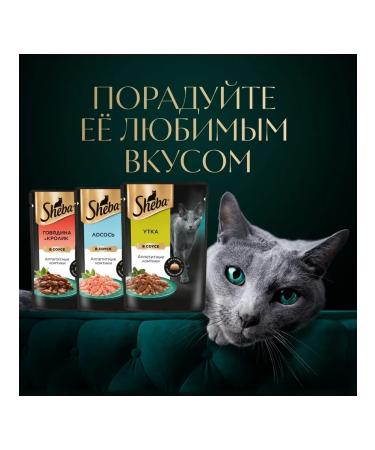 Sheba Cat food for a wet duck in sauce 75 g 28 pcs - Buy Online on GoSupps.com