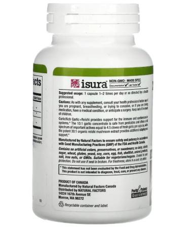 Natural Factors garlic vitamins Reishi mushroom - Buy Online on GoSupps.com