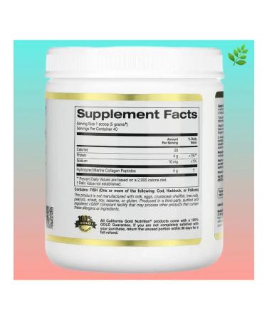 California Gold Nutrition Sea collagen peptides 200 g - Buy Online on GoSupps.com